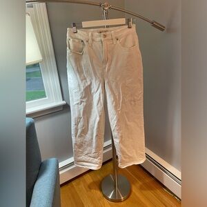 White Madewell wide leg crop jeans